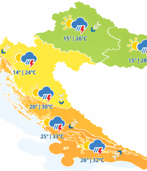 Mogući jaki pljuskovi, olujni udari vjetra