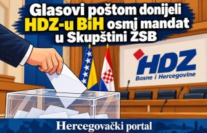 Glasovi poštom donijeli HDZ-u BiH osmi mandat u Skupštini ŽSB